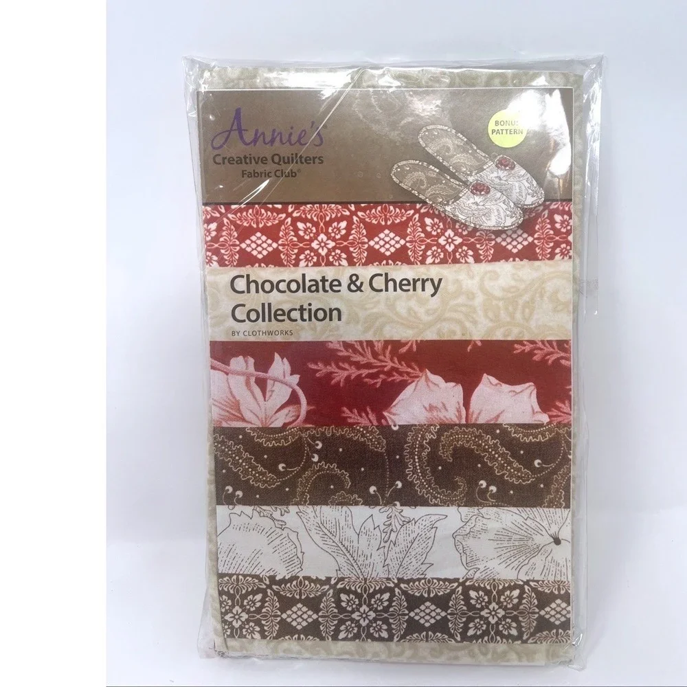 Annie's Creative Quilters Fabric Club Chocolate & Cherry Collection Slippers